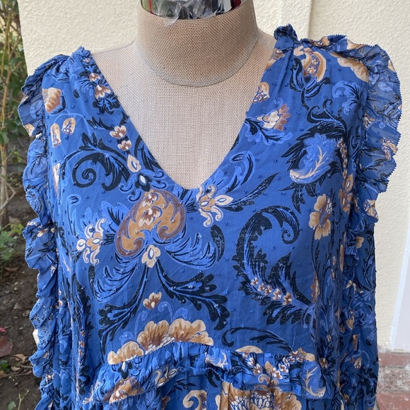 Spell & The Gypsy Blue Aurora stunning maxi tiered stunning bohemian dress. - Picture 6 of 16